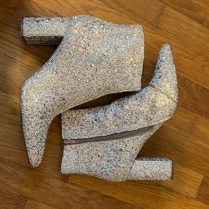 Betsy Johnson Rhinestone boot , Size 9.5